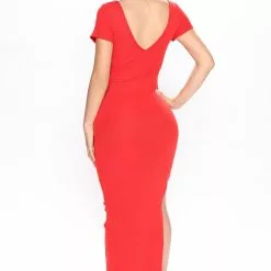 Fashion Nova Juniper Ribbed Midi Dress - Red -Fashion Nova Dresses Shop 06 20 22Studio2 ME KP 09 30 30 8 DB3043 Red 1630 EH