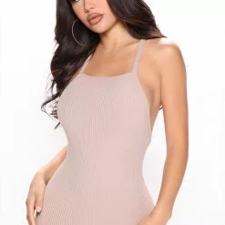 Fashion Nova Jamie Ribbed Midi Dress - Taupe -Fashion Nova Dresses Shop 06 20 22Studio2 ME KP 09 54 53 19 DB2508 Taupe 1714 KS
