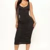 Fashion Nova Ellie Ruched Midi Dress - Black -Fashion Nova Dresses Shop 06 20 22Studio3 CE AC 14 41 07 9 DB2755 Black 1133 EH