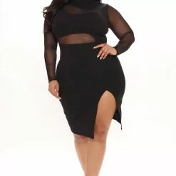 Fashion Nova Fallen Angel Mesh Midi Dress - Black -Fashion Nova Dresses Shop 06 21 21Studio1 CE RL 13 52 59 48 MD6582 Black PLUS 11615 KL
