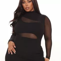 Fashion Nova Fallen Angel Mesh Midi Dress - Black -Fashion Nova Dresses Shop 06 21 21Studio1 CE RL 13 53 02 48 MD6582 Black PLUS 11617 KL