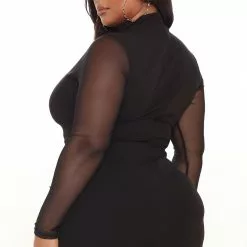 Fashion Nova Fallen Angel Mesh Midi Dress - Black -Fashion Nova Dresses Shop 06 21 21Studio1 CE RL 13 53 13 48 MD6582 Black PLUS 11620 KL