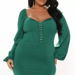 Fashion Nova Posh Baby Mini Dress - Emerald -Fashion Nova Dresses Shop 06 21 21Studio3 ME KP 13 32 46 51 FNT058 Emerald 3941 PLUS WG