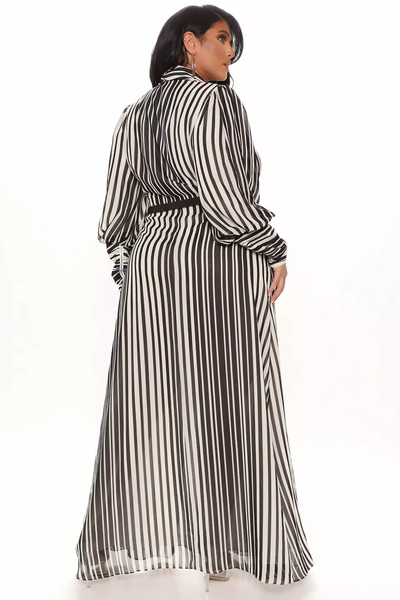 Fashion Nova Nora Striped Maxi Dress - Black/White 9 Fashion Nova Nora Striped Maxi Dress - Black/White - Image 7