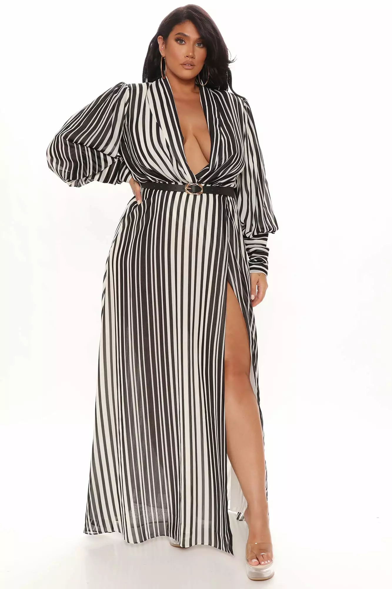 Fashion Nova Nora Striped Maxi Dress - Black/White 7 Fashion Nova Nora Striped Maxi Dress - Black/White - Image 5