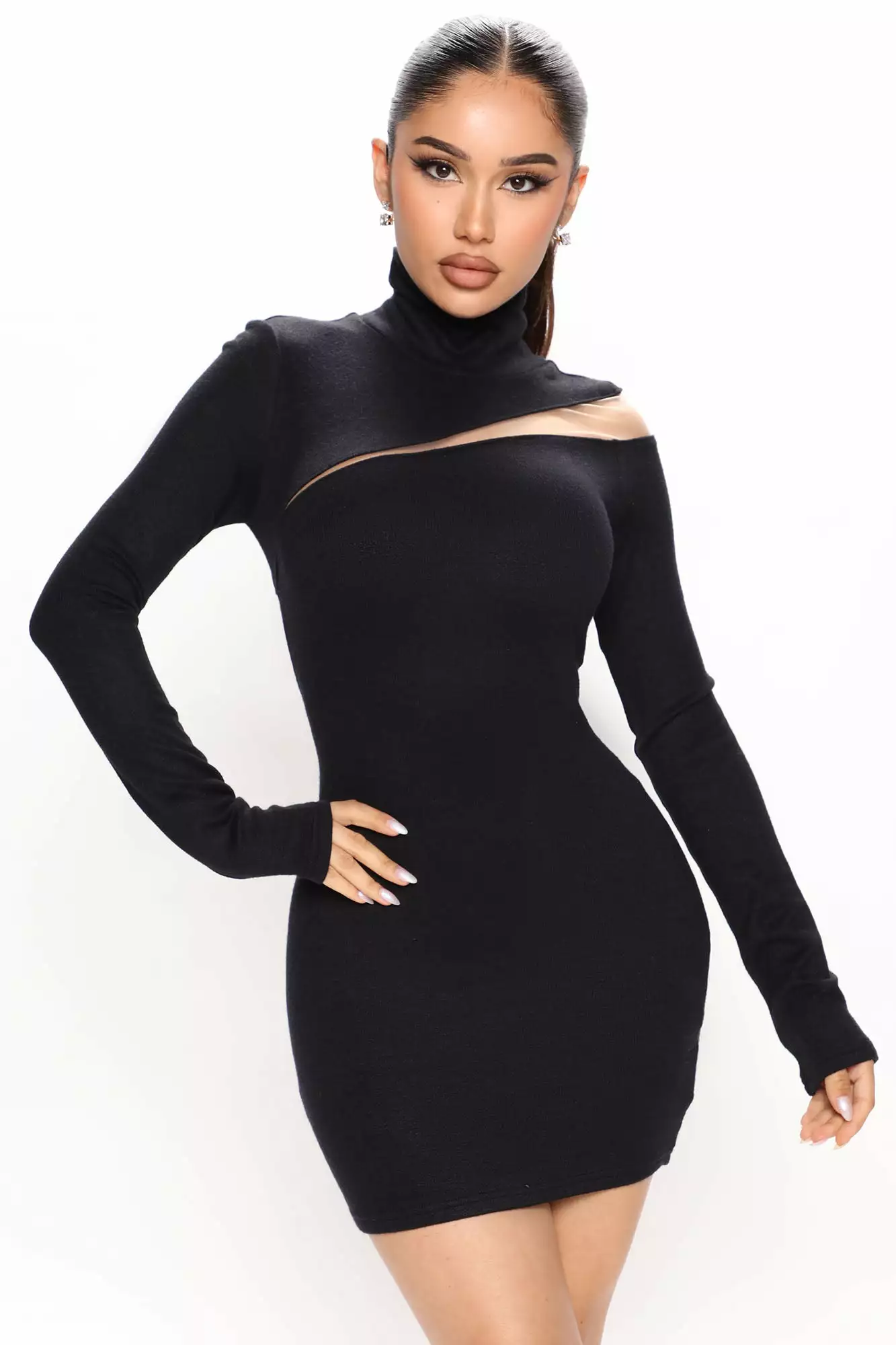 Fashion Nova Mesh Me Up Knit Mini Dress - Black 3 Fashion Nova Mesh Me Up Knit Mini Dress - Black