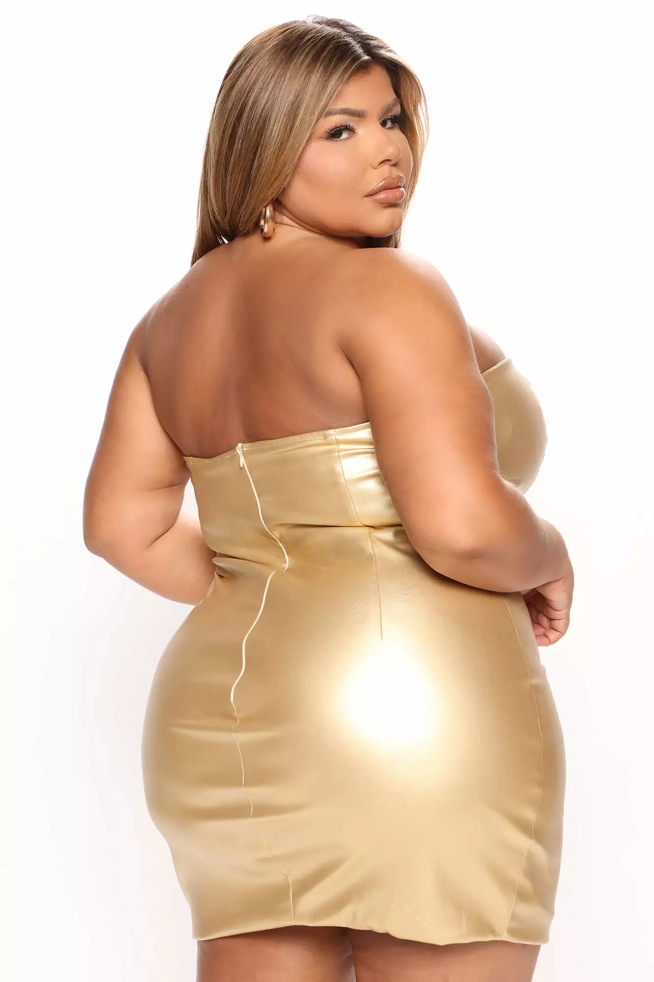 Fashion Nova Aria Metallic Mini Dress - Gold - Image 7