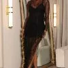 Fashion Nova Amy Lace Maxi Dress - Black