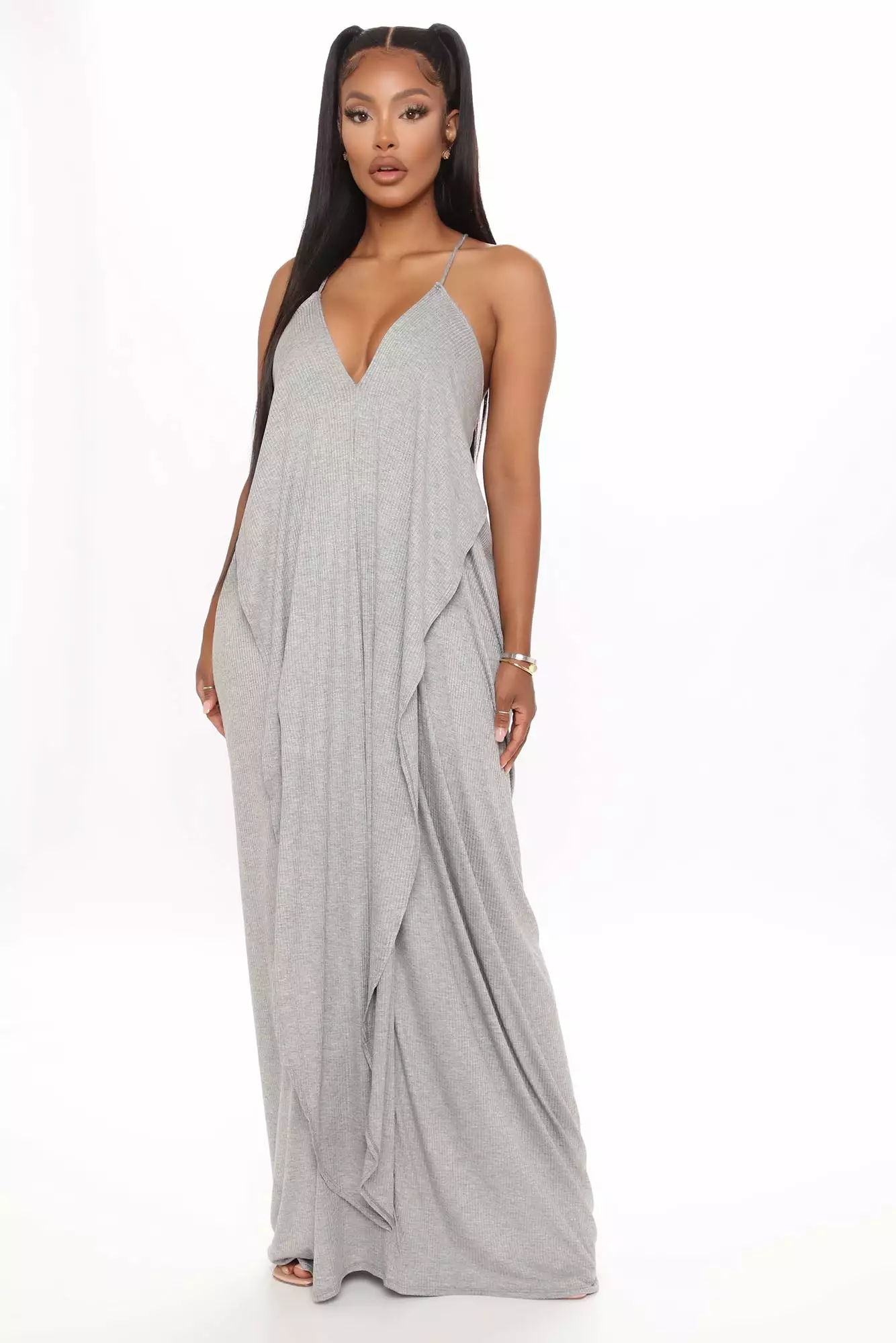 Fashion Nova Come This Way Ribbed Maxi Dress - Heather Grey 3 Fashion Nova Come This Way Ribbed Maxi Dress - Heather Grey