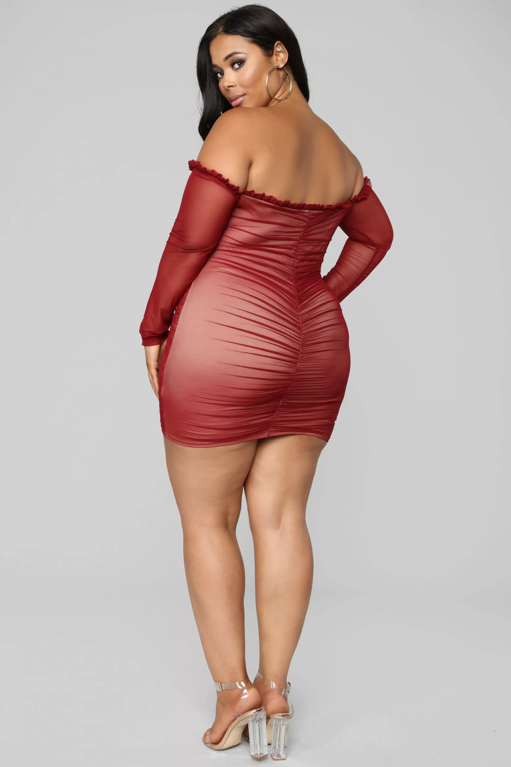 Fashion Nova Maura Mesh Dress - Burgundy 13 Fashion Nova Maura Mesh Dress - Burgundy - Image 11