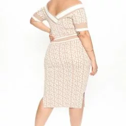 Fashion Nova FN Amazing Knit Dress - Taupe/combo -Fashion Nova Dresses Shop 06 27 22Studio2 ME KP 09 55 31 5 SBD275B Taupecombo 2322 PLUS JB