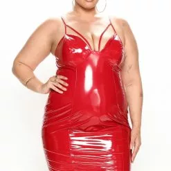 Fashion Nova She's A Baddie Latex Midi Dress - Red 17 Fashion Nova She's A Baddie Latex Midi Dress - Red -Fashion Nova Dresses Shop 06 27 22Studio2 ME KP 10 01 19 7 JD2590 Red 2341 PLUS JB