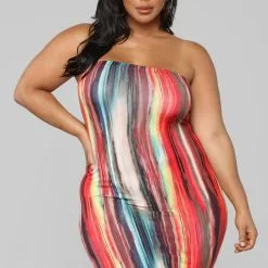 Fashion Nova Work Of Art Dress - Red/Multi -Fashion Nova Dresses Shop 06 28 18 Studio 1 13 08 05 D6463D Red 6186 AG scaled