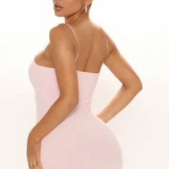 Fashion Nova Katy Soft Rib Midi Dress - Pink -Fashion Nova Dresses Shop 06 28 21Studio2 SN MJ 11 25 15 40 RD43569 Pink R 2442 EH