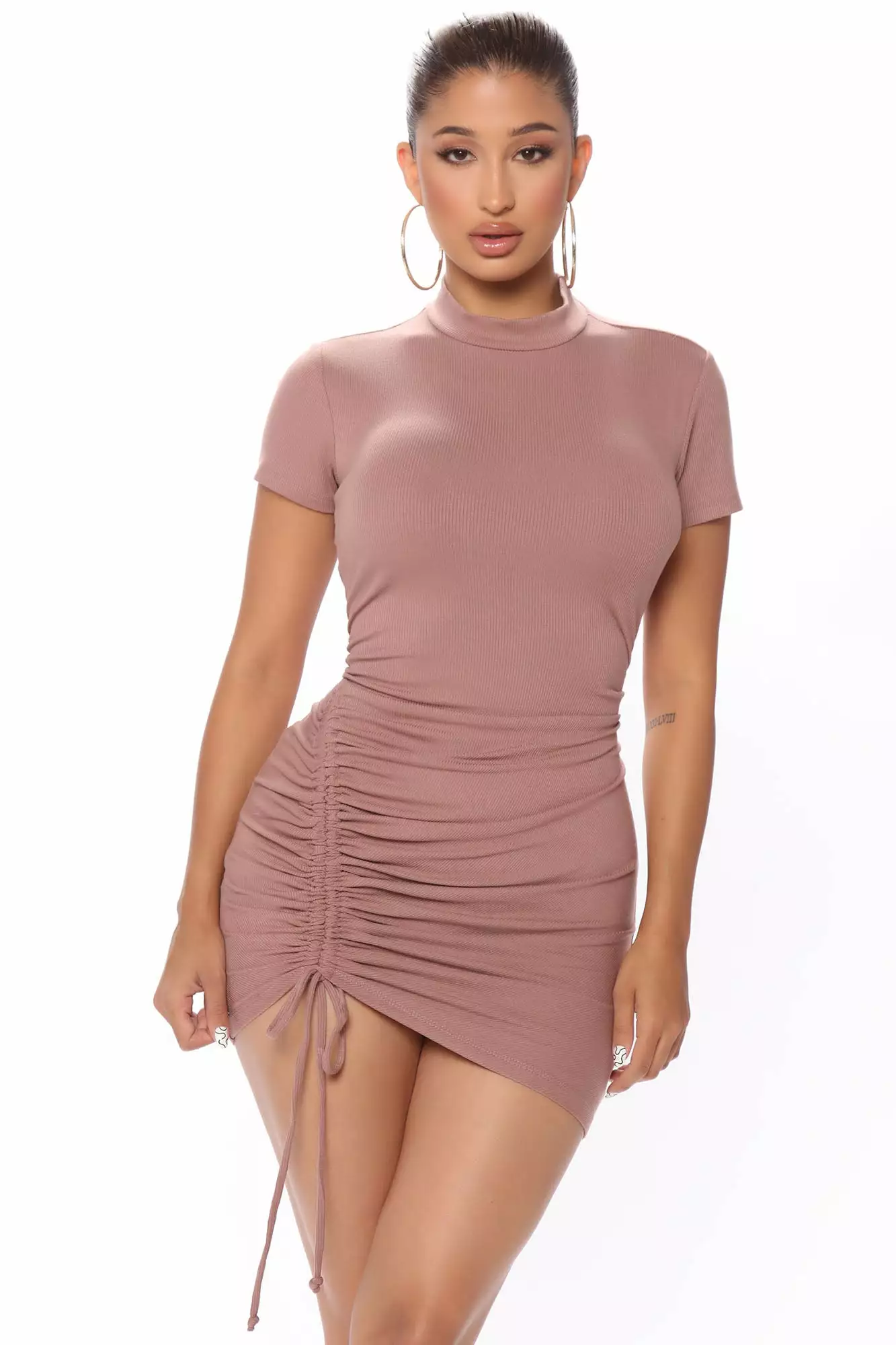 Fashion Nova Know Me Ruched Mini Dress - Chocolate 4 Fashion Nova Know Me Ruched Mini Dress - Chocolate - Image 2