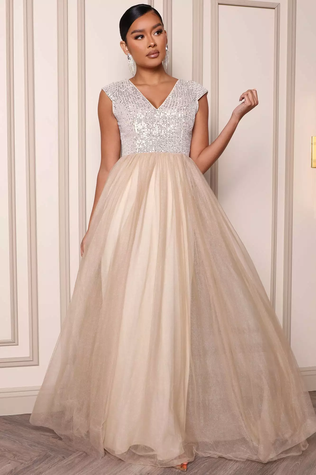 Fashion Nova Raise A Glass Maxi Dress - Beige 3 Fashion Nova Raise A Glass Maxi Dress - Beige