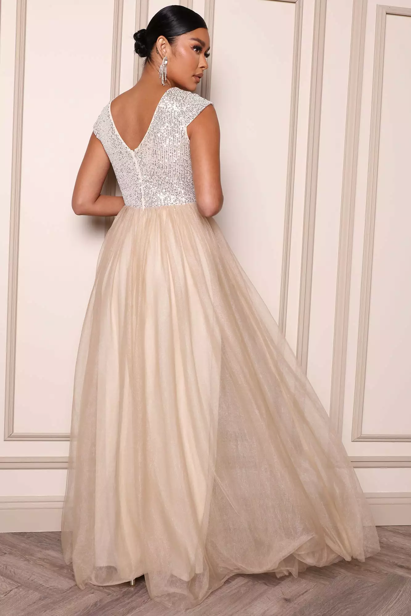 Fashion Nova Raise A Glass Maxi Dress - Beige 5 Fashion Nova Raise A Glass Maxi Dress - Beige - Image 3