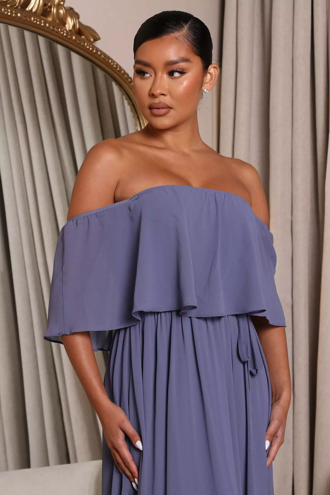 Fashion Nova Right By Your Side Maxi Dress - Slate Blue 4 Fashion Nova Right By Your Side Maxi Dress - Slate Blue - Image 2