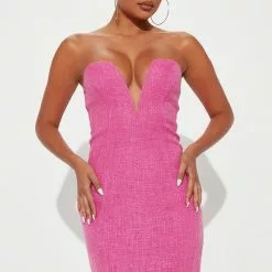 Fashion Nova Tall Celeste Tweed Mini Dress - Pink