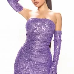 Fashion Nova Party Girl Sequin Mini Dress Set - Purple