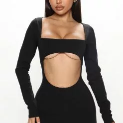 Fashion Nova Model Energy Midi Dress - Black -Fashion Nova Dresses Shop 06 29 22Studio2 RT RL 10 43 06 25 D8278 Black 3573 KL