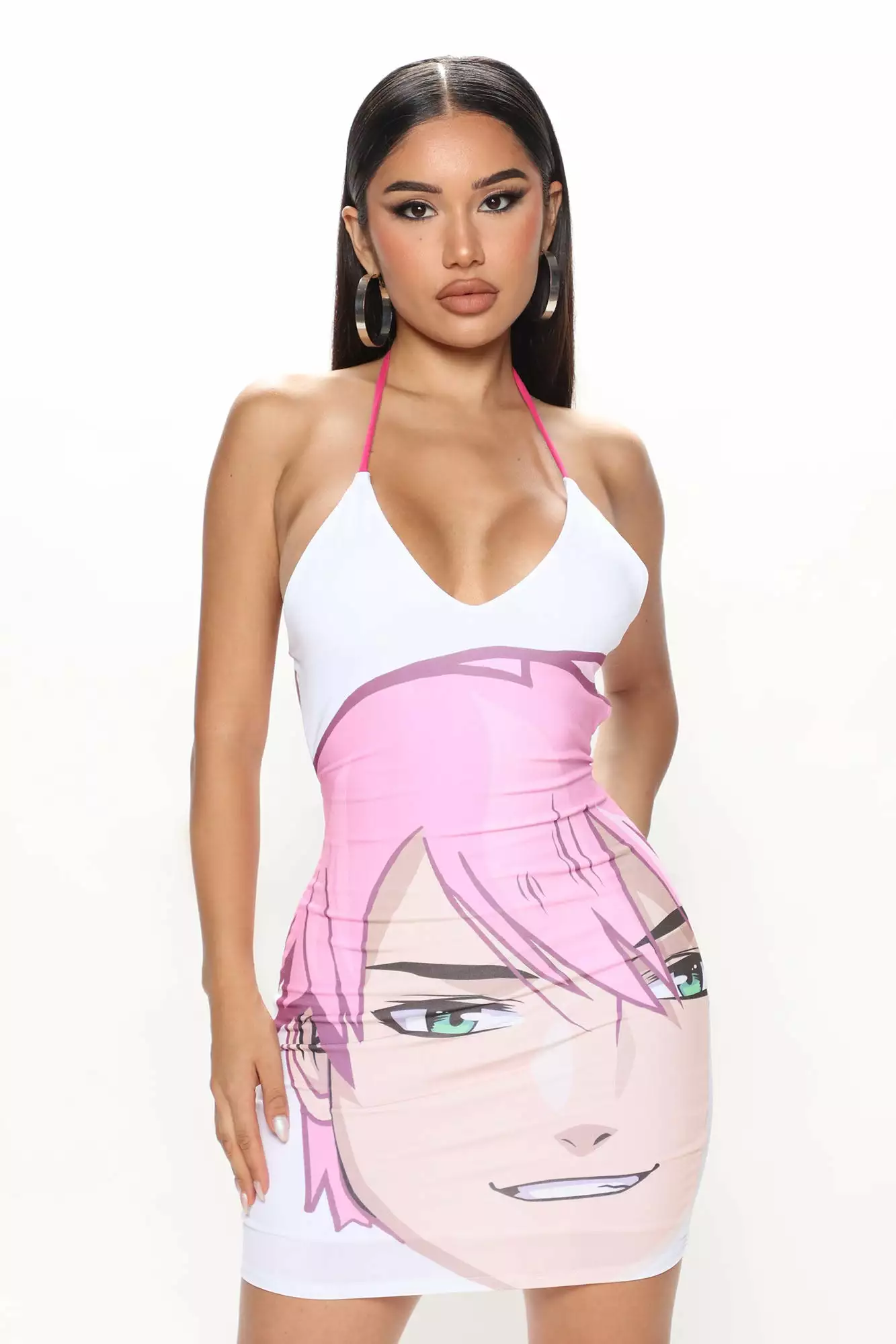 Fashion Nova Anime Girl Mini Dress - White/combo 3 Fashion Nova Anime Girl Mini Dress - White/combo