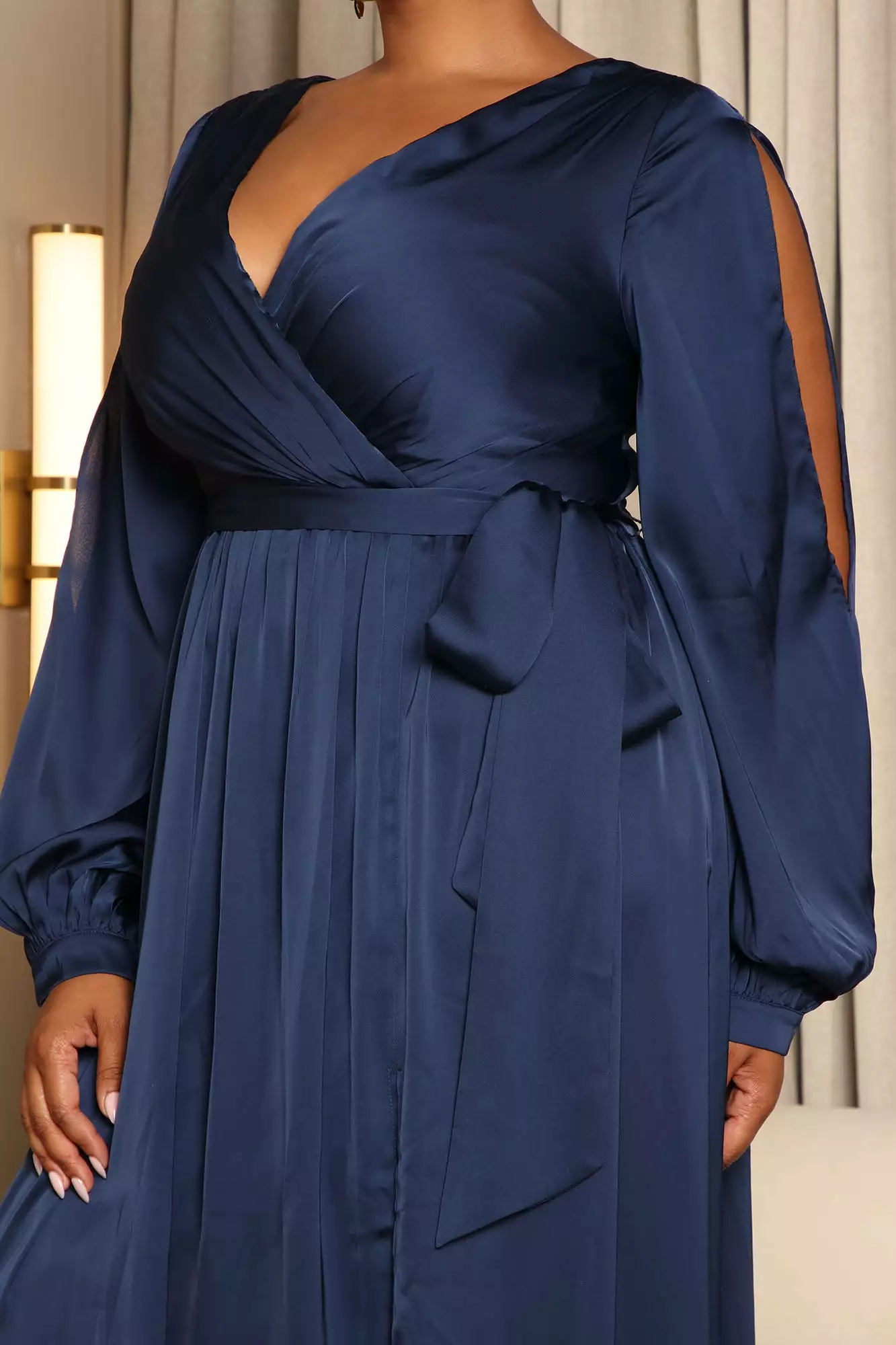 Fashion Nova Devina Satin Maxi Dress - Navy 8 Fashion Nova Devina Satin Maxi Dress - Navy - Image 6