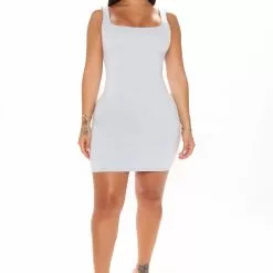Fashion Nova Kate Double Lined Mini Dress - Light Blue