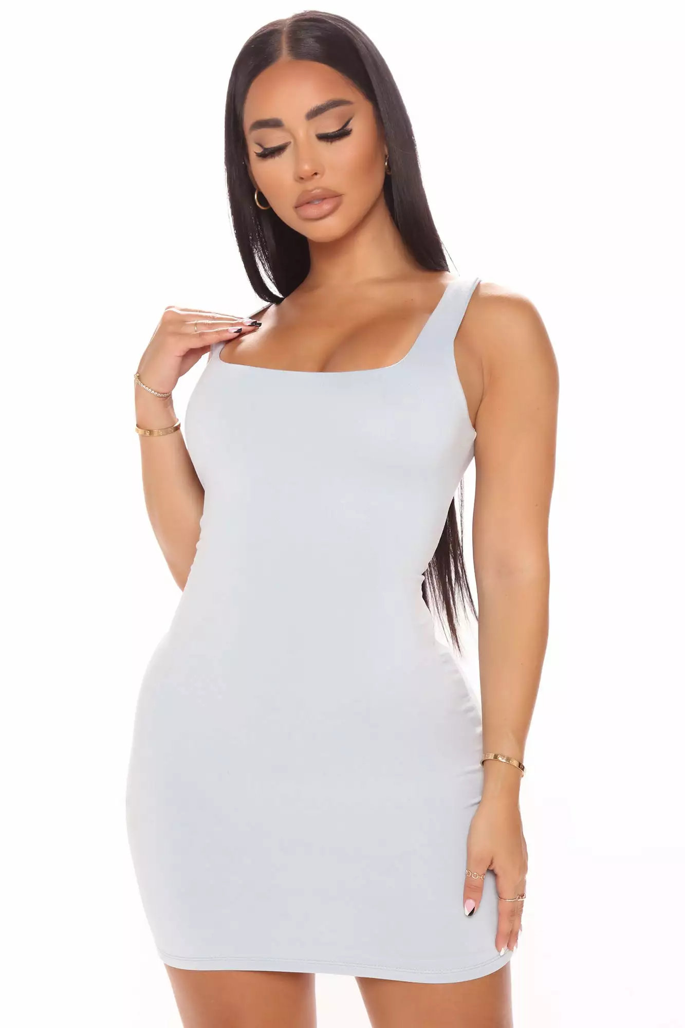 Fashion Nova Kate Double Lined Mini Dress - Light Blue 4 Fashion Nova Kate Double Lined Mini Dress - Light Blue - Image 2