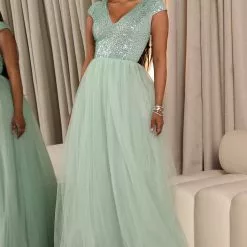 Fashion Nova Raise A Glass Maxi Dress - Sage