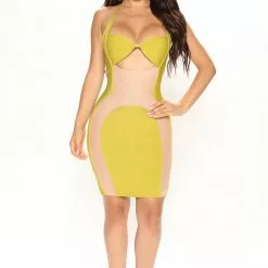 Fashion Nova Seleste Bandage Mini Dress - Chartreuse -Fashion Nova Dresses Shop 07 05 22Studio2 SN KP 11 56 57 33 22822 Chartreuse 5098 KS