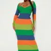 Fashion Nova Colorful World Sweater Maxi Dress Set - Green/combo -Fashion Nova Dresses Shop 07 06 22Studio1 ME MR 10 23 05 2 IST4866 Greencombo 7468 SG