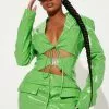 Fashion Nova Leahana Faux Leather Mini Dress - Green