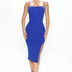 Fashion Nova Met At Night Midi Dress - Royal