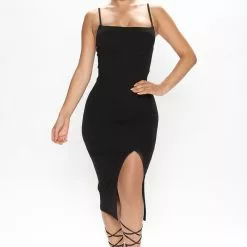 Fashion Nova Met At Night Midi Dress - Black