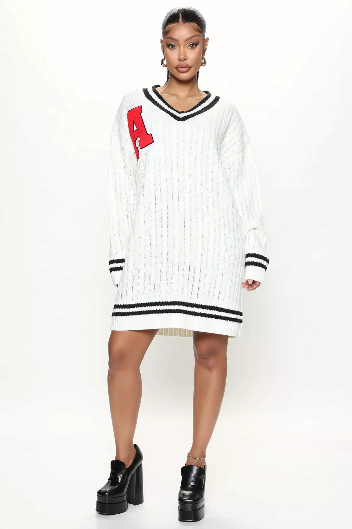 Fashion Nova A Team Sweater Mini Dress - White 4 Fashion Nova A Team Sweater Mini Dress - White - Image 2