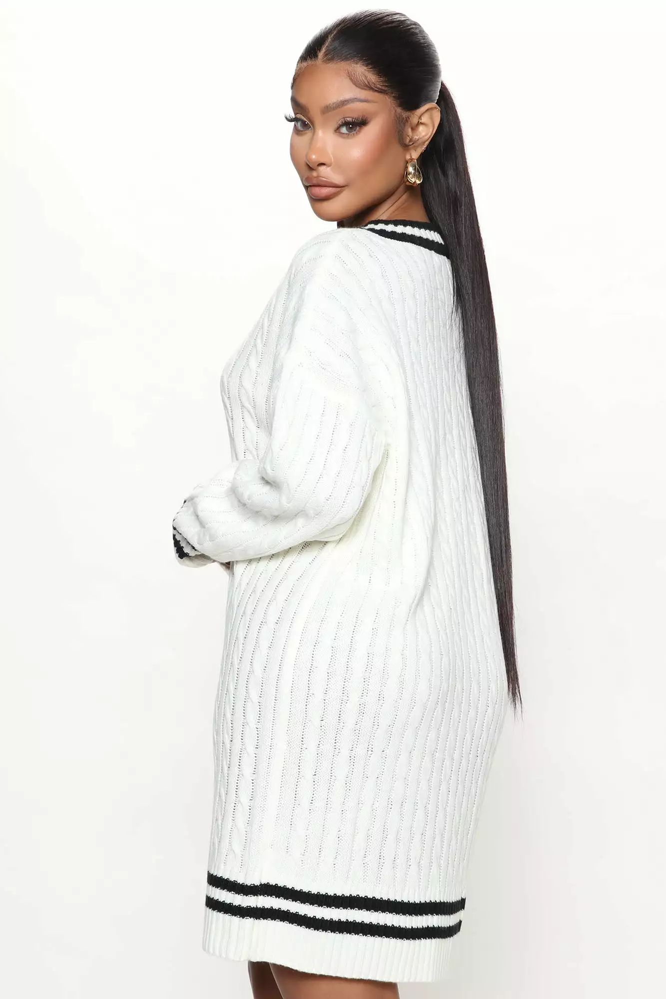 Fashion Nova A Team Sweater Mini Dress - White 7 Fashion Nova A Team Sweater Mini Dress - White - Image 5