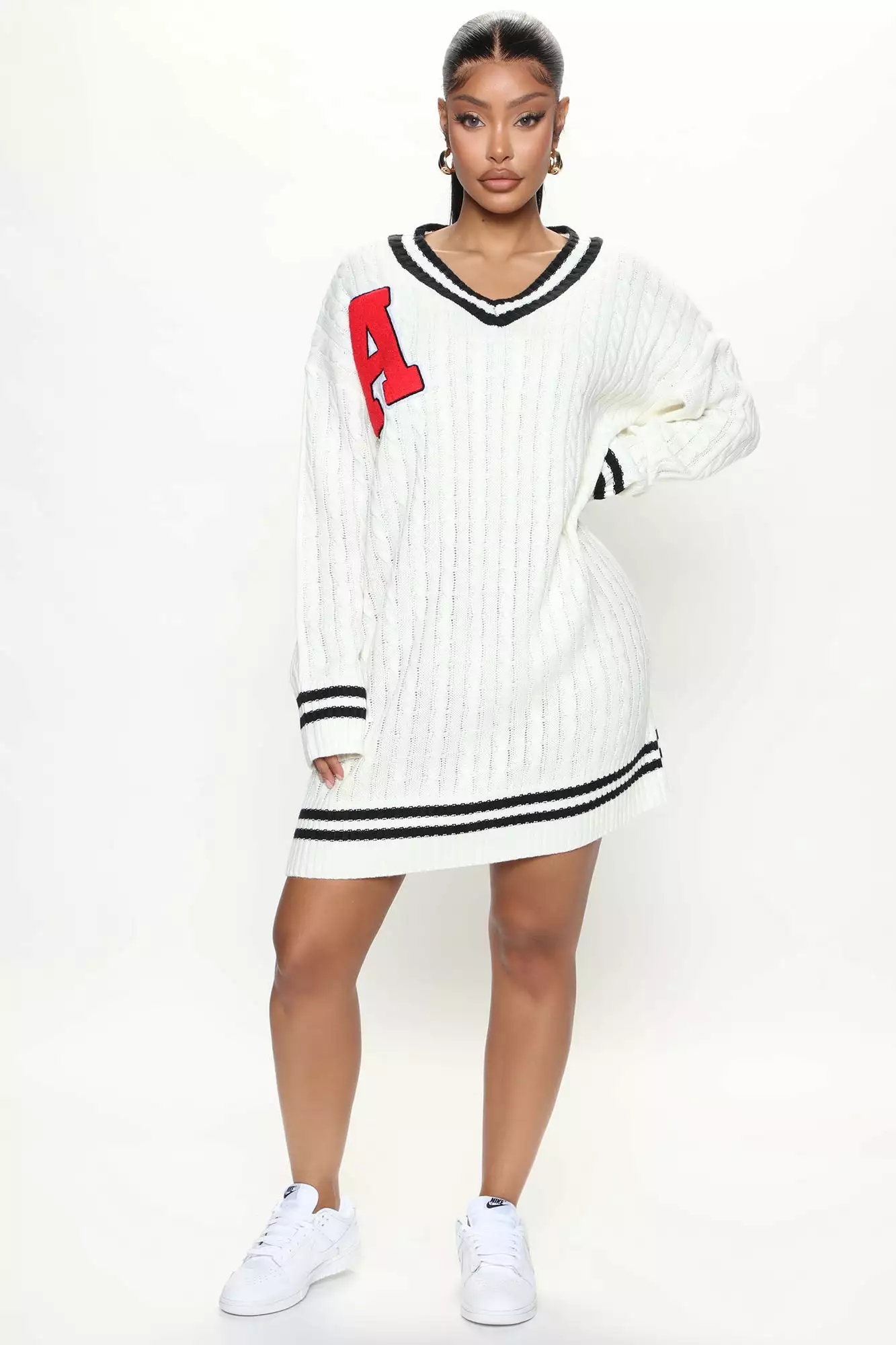 Fashion Nova A Team Sweater Mini Dress - White 5 Fashion Nova A Team Sweater Mini Dress - White - Image 3