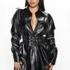 Fashion Nova Let's Ride Faux Leather Mini Dress - Black