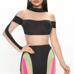 Fashion Nova Hot Commodity Mini Dress - Sage/combo