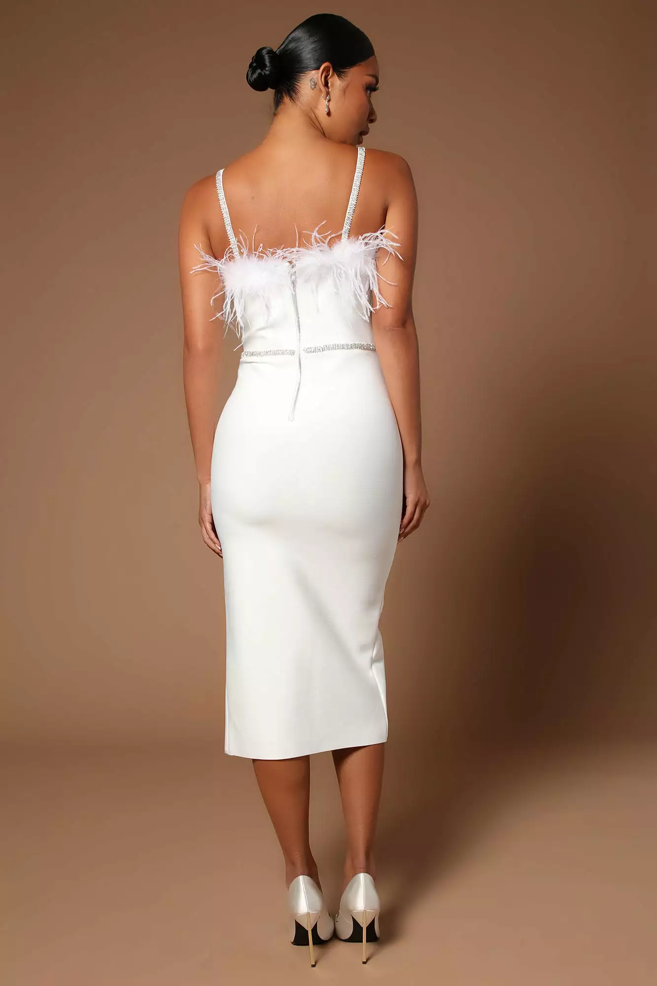 Fashion Nova Lilianna Bandage Midi Dress - White 6 Fashion Nova Lilianna Bandage Midi Dress - White - Image 4