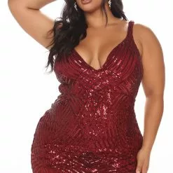 Fashion Nova Celebrity Sequin Maxi Dress - Burgundy -Fashion Nova Dresses Shop 07 08 21Studio4 CE ON 15 38 56 55 BCCDQ61140 Burgundy 3585 PLUS WG