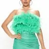 Fashion Nova Noa Feather Mini Dress - Green