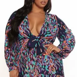 Fashion Nova My Whole Heart Maxi Dress - Navy/combo -Fashion Nova Dresses Shop 07 12 21Studio3 ME KP 13 30 45 35 DR11681 Navycombo 2740 PLUS NT
