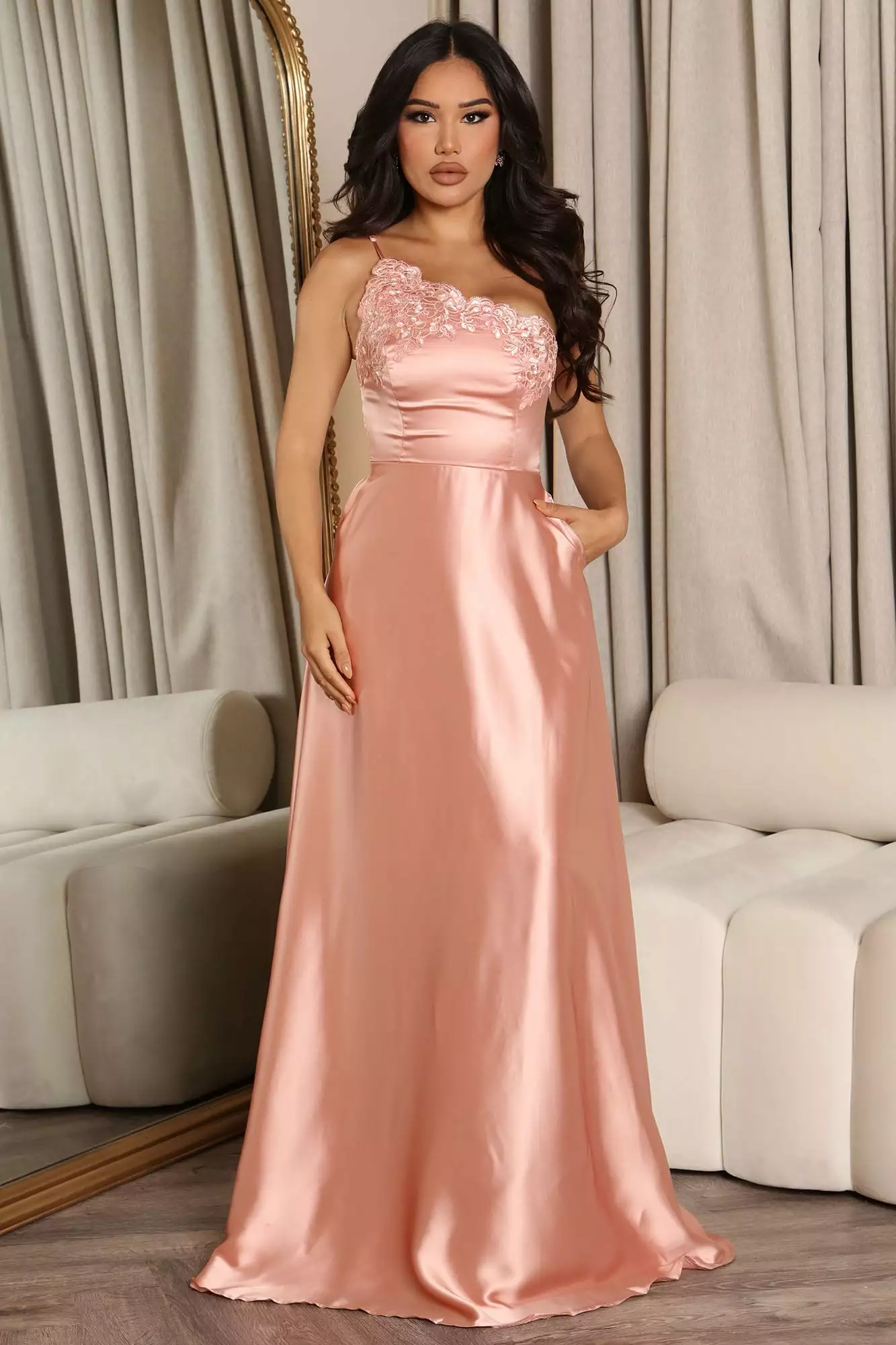 Fashion Nova Blair Satin Maxi Dress - Blush 3 Fashion Nova Blair Satin Maxi Dress - Blush