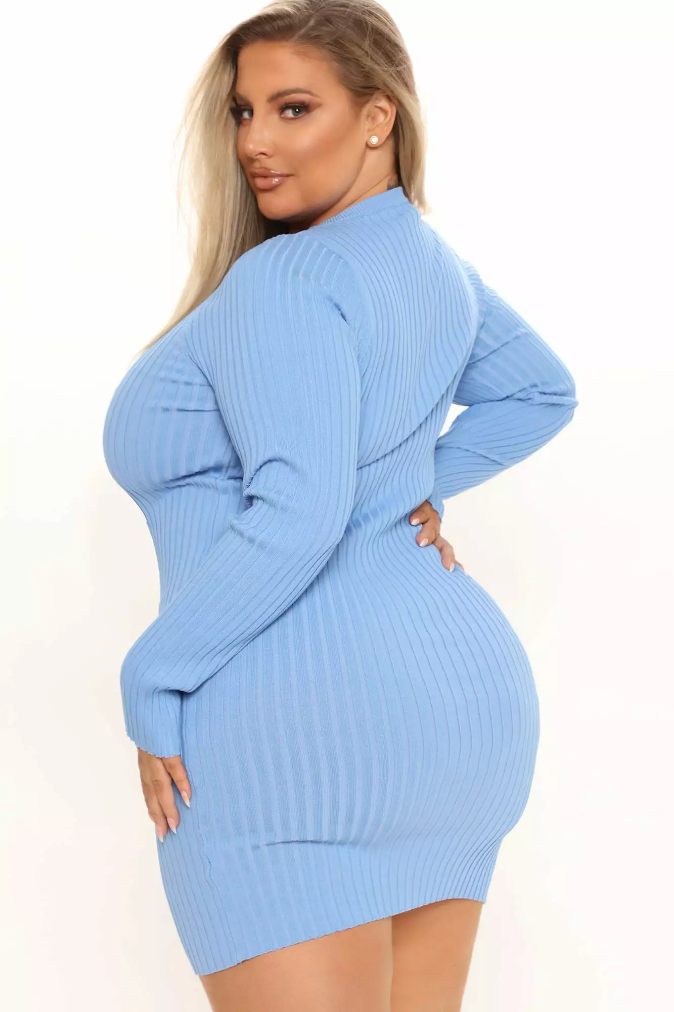 Fashion Nova No Ruche At All Sweater Mini Dress - Denim 9 Fashion Nova No Ruche At All Sweater Mini Dress - Denim - Image 7