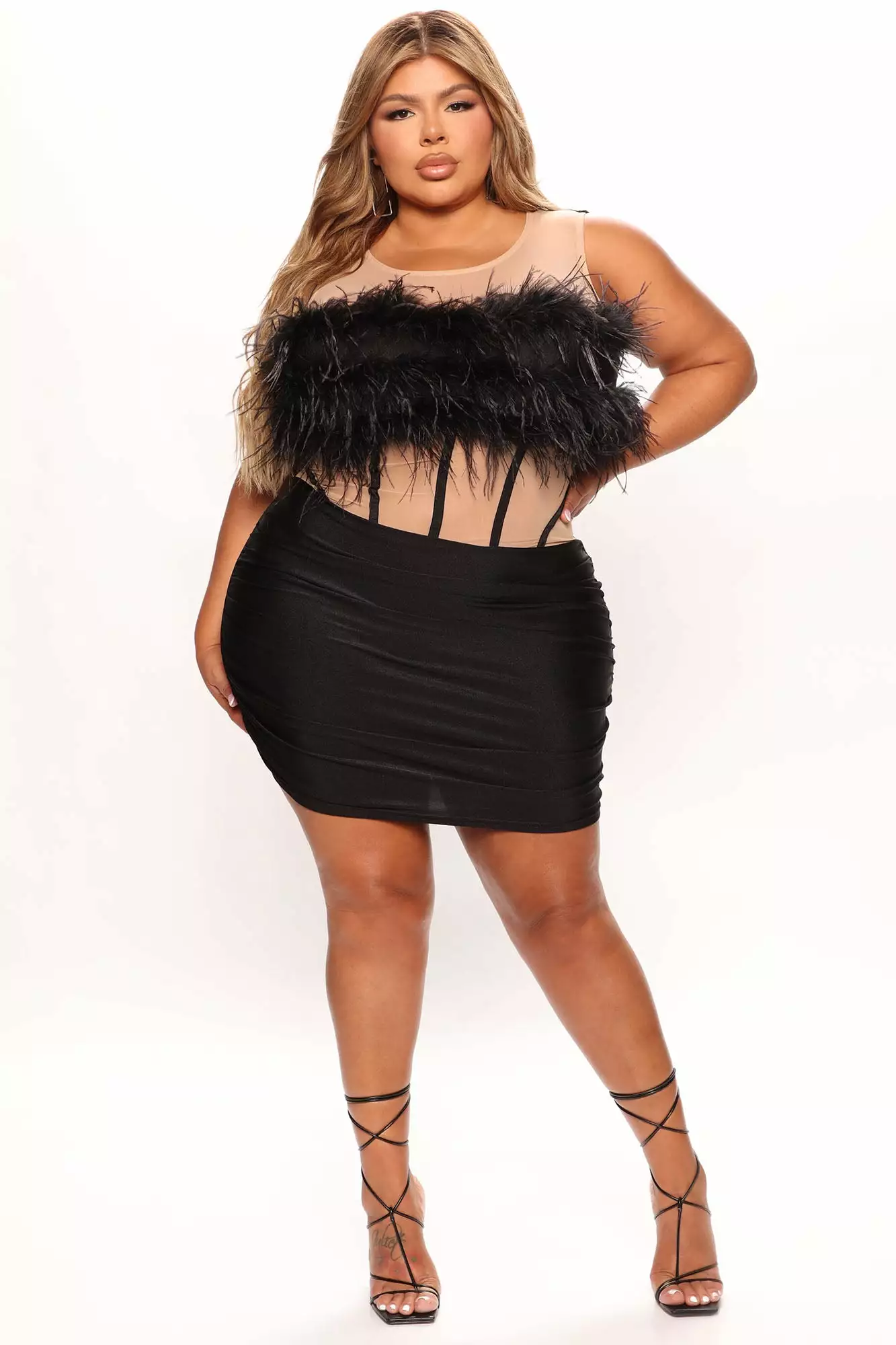 Fashion Nova Let's Party Feather Mini Dress - Black 8 Fashion Nova Let's Party Feather Mini Dress - Black - Image 6