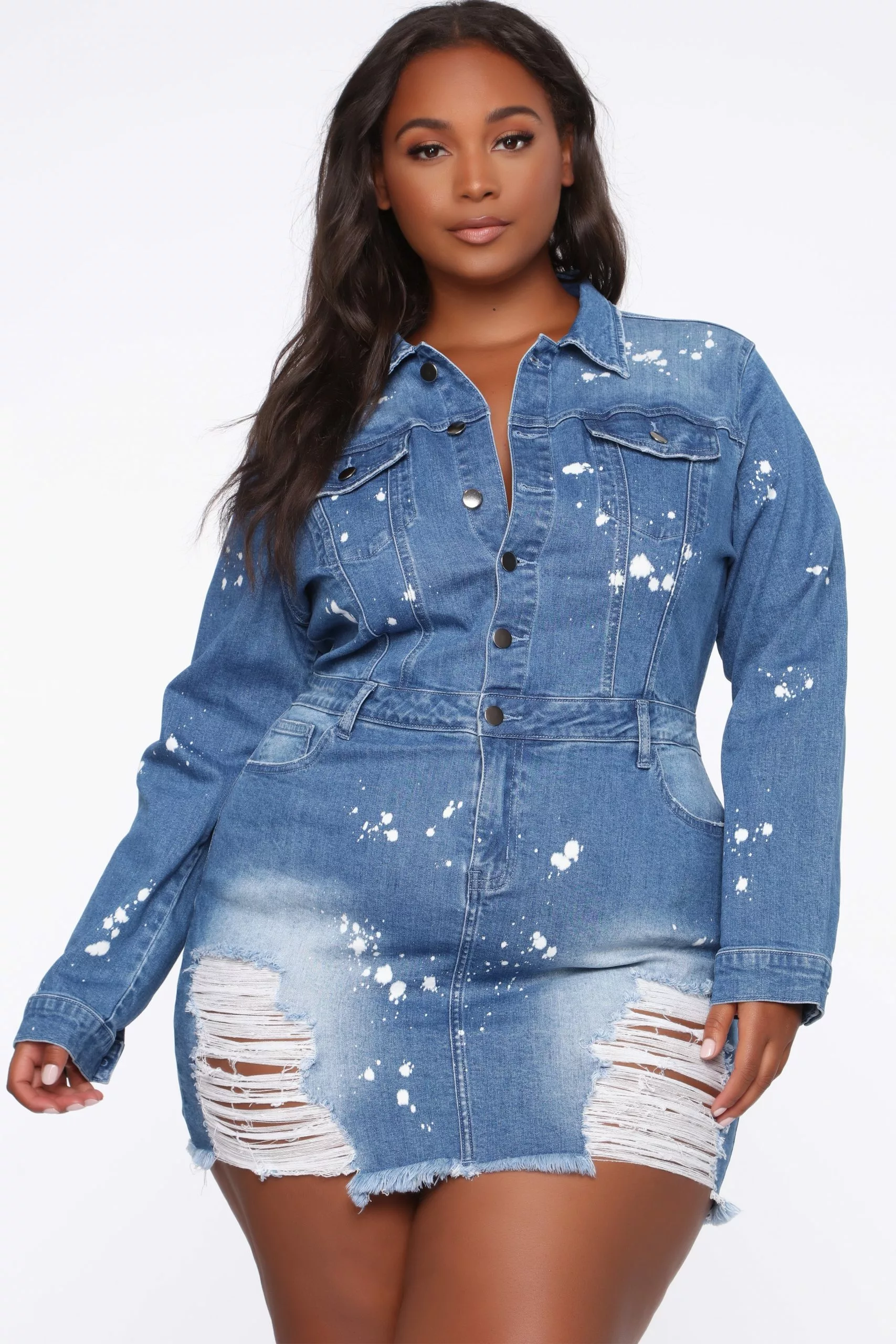 Fashion Nova Do Some Damage Denim Mini Dress - Medium Dark 9 Fashion Nova Do Some Damage Denim Mini Dress - Medium Dark - Image 7
