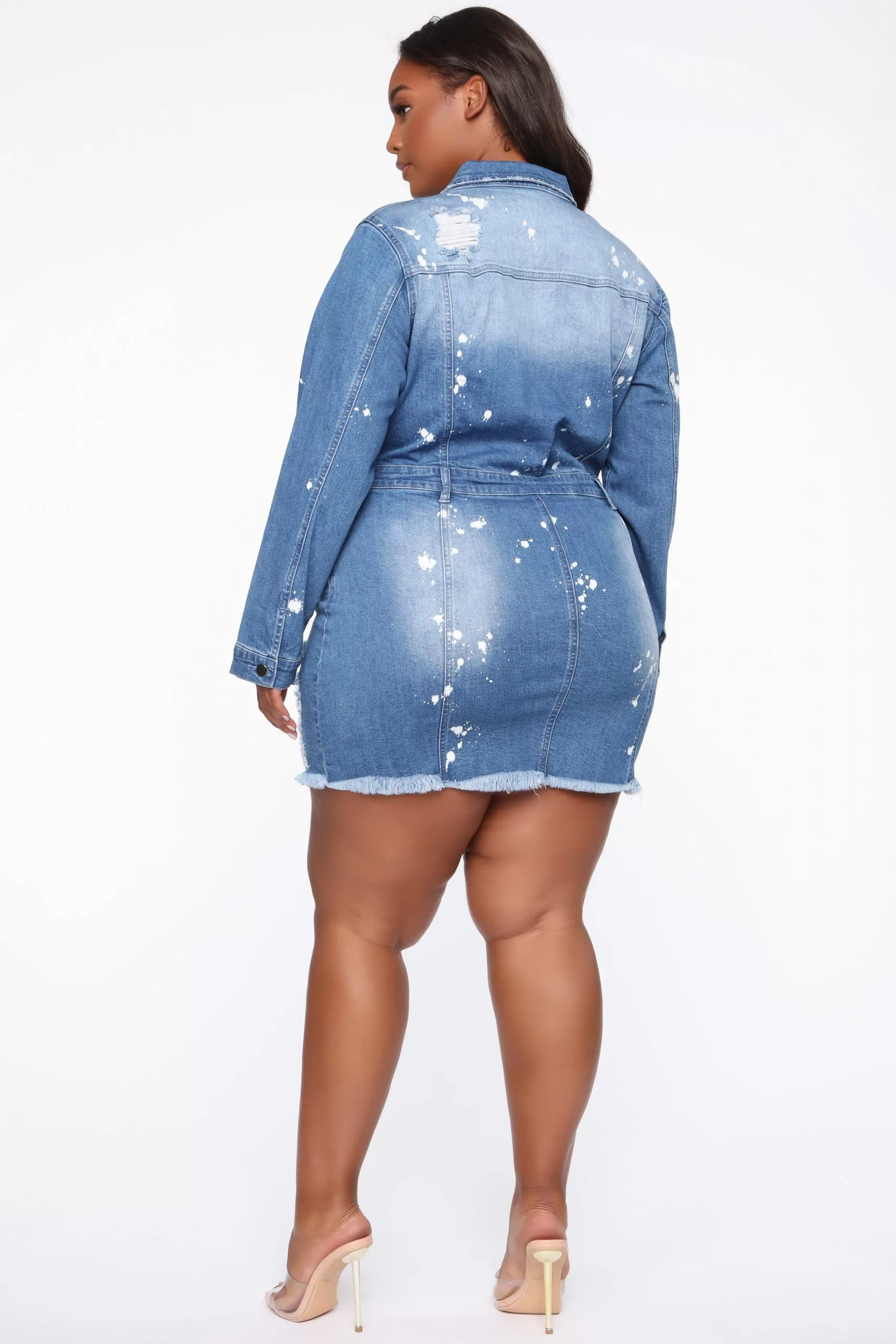 Fashion Nova Do Some Damage Denim Mini Dress - Medium Dark 10 Fashion Nova Do Some Damage Denim Mini Dress - Medium Dark - Image 8