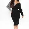 Fashion Nova Melinda Sweater Midi Dress - Black/combo 2 Fashion Nova Melinda Sweater Midi Dress - Black/combo -Fashion Nova Dresses Shop 07 18 22Studio2 CE RL 11 48 03 24 HM394FN Blackcombo 0368 EH